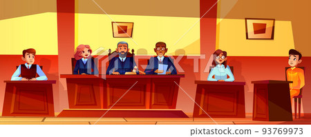 Judges at court hearing vector illustration Judges at court hearing vector illustration 93769973
