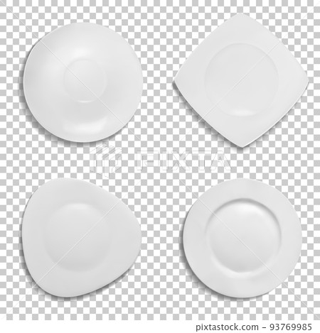Ceramic plates shapes 3D vector illustration Ceramic plates shapes 3D vector illustration 93769985
