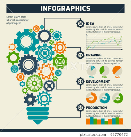 Gear Lightbulb Infographics 93770472