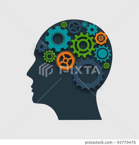 Head Profile With Gears 93770478