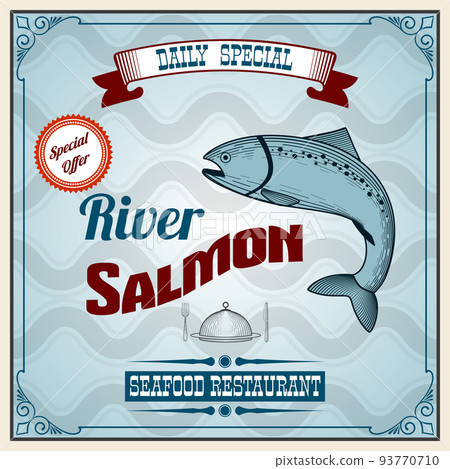 Seafood Retro Poster Seafood Retro Poster 93770710
