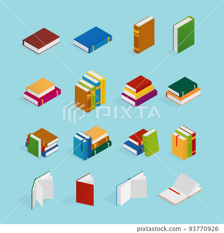 Books Isometric Icons Set 93770926