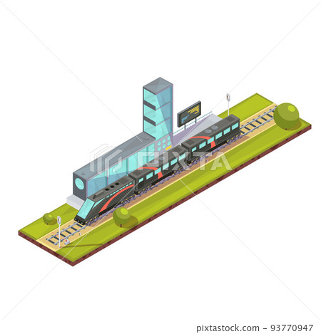 Suburban Train Terminal Composition 93770947