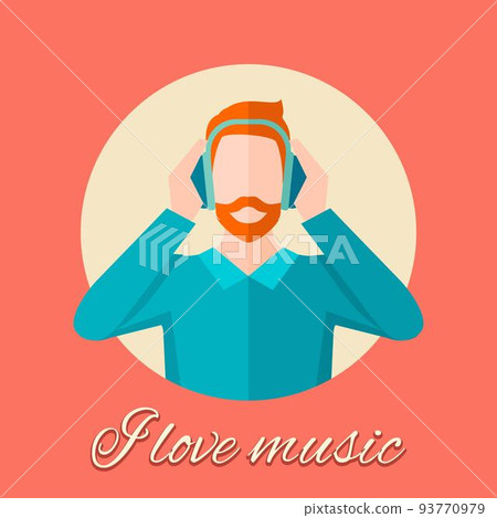 Man Listening Music Man Listening Music 93770979