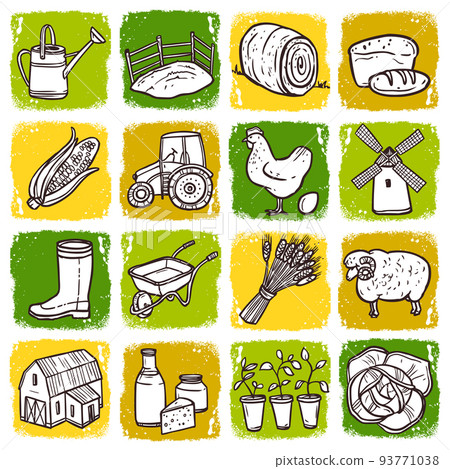 Agriculture Icon Set 93771038