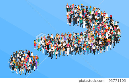 Crowd Question Mark Isometric Design Concept 93771103