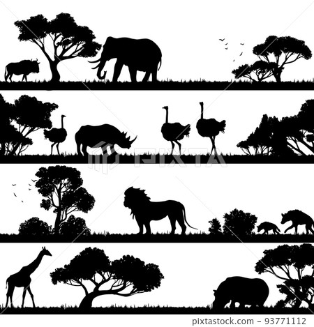 African Landscape Silhouette 93771112