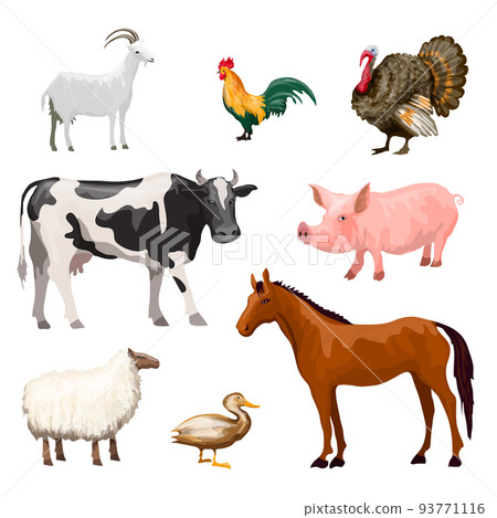 Farm Animals Set - Stock Illustration [93771116] - PIXTA