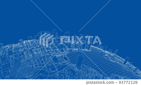 3d city sphere. Vector rendering of 3d 3d city sphere. Vector rendering of 3d 93772126
