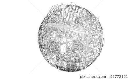 3d city sphere. Vector rendering of 3d 93772161