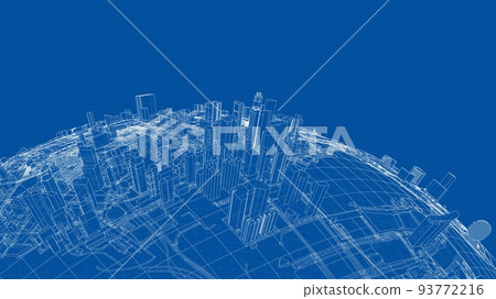3d city sphere. Vector rendering of 3d 3d city sphere. Vector rendering of 3d 93772216