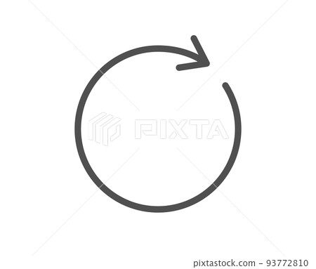 Refresh line icon. Rotation arrow sign. Reset or Reload symbol. Quality design element. Linear style synchronize icon. Editable stroke. Vector 93772810