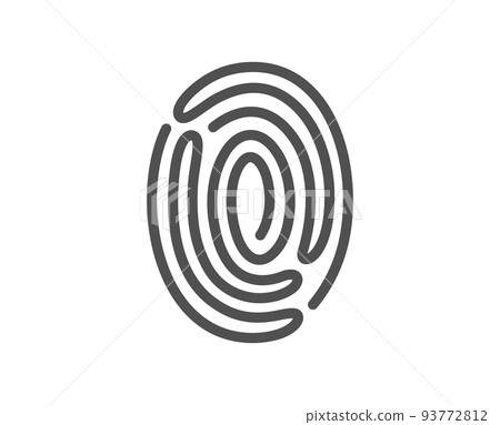 Fingerprint line icon. Digital finger print sign. Biometric scan symbol. Quality design element. Linear style fingerprint icon. Editable stroke. Vector 93772812