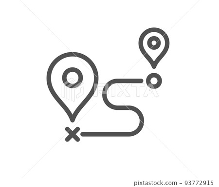 Journey line icon. Road path sign. Route map distance symbol. Quality design element. Linear style journey icon. Editable stroke. Vector Journey line icon. Road path sign. Route map distance symbol. Quality design element. Linear style journey icon. Editable stroke. Vector 93772915