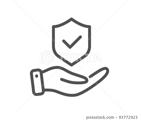 Insurance hand line icon. Risk coverage sign. Policyholder protection symbol. Quality design element. Linear style insurance hand icon. Editable stroke. Vector Insurance hand line icon. Risk coverage sign. Policyholder protection symbol. Quality design element. Linear style insurance hand icon. Editable stroke. Vector 93772923