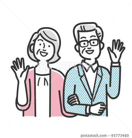 一對相處融洽的年長夫婦的插圖 一對相處融洽的年長夫婦的插圖 93773480