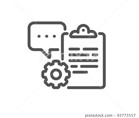 Clipboard document line icon. Agreement file sign. Survey record symbol. Quality design element. Linear style clipboard icon. Editable stroke. Vector 93773557