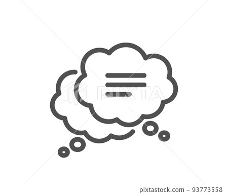 Text message line icon. Chat comment sign. Comic speech bubble symbol. Quality design element. Linear style text message icon. Editable stroke. Vector Text message line icon. Chat comment sign. Comic speech bubble symbol. Quality design element. Linear style text message icon. Editable stroke. Vector 93773558