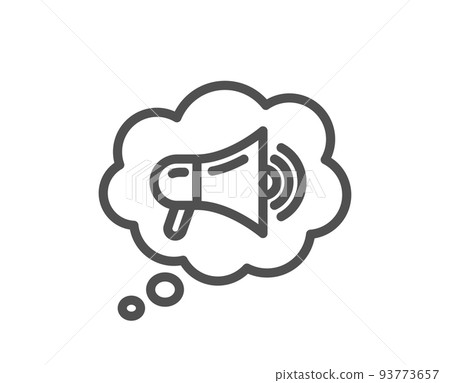 Megaphone line icon. Advertisement device... - Stock Illustration ...