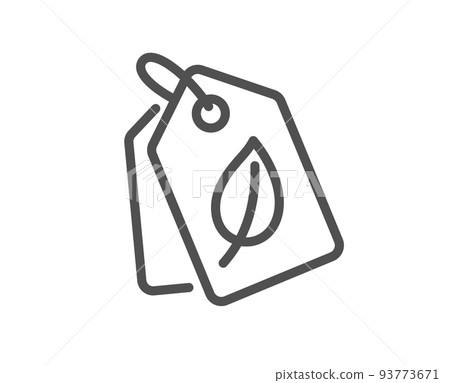 Bio shopping tags line icon. Leaf sign. Natural products symbol. Quality design element. Linear style bio tags icon. Editable stroke. Vector Bio shopping tags line icon. Leaf sign. Natural products symbol. Quality design element. Linear style bio tags icon. Editable stroke. Vector 93773671