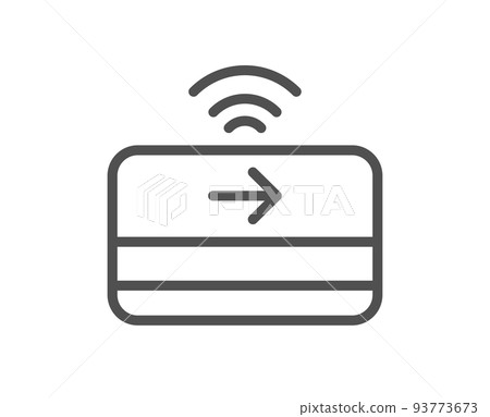 Contactless payment line icon. Credit card sign. Finance symbol. Quality design element. Linear style contactless payment icon. Editable stroke. Vector Contactless payment line icon. Credit card sign. Finance symbol. Quality design element. Linear style contactless payment icon. Editable stroke. Vector 93773673