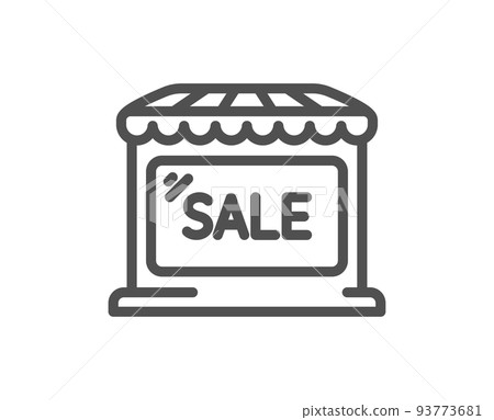 Market sale line icon. Wholesale store sign. Marketplace discounts symbol. Quality design element. Linear style market sale icon. Editable stroke. Vector 93773681