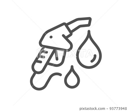 Petrol station line icon. Filling gas station sign. Diesel fuel symbol. Quality design element. Linear style petrol station icon. Editable stroke. Vector 93773948