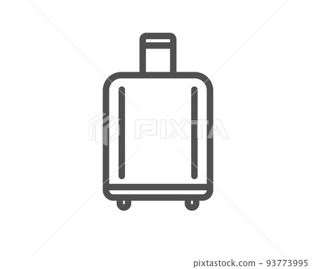 Airport baggage reclaim line icon. Airplane luggage sign. Flight checked bag symbol. Quality design element. Linear style baggage reclaim icon. Editable stroke. Vector Airport baggage reclaim line icon. Airplane luggage sign. Flight checked bag symbol. Quality design element. Linear style baggage reclaim icon. Editable stroke. Vector 93773995
