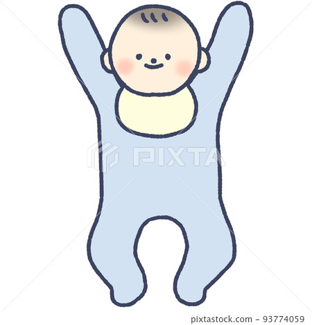 Babies lying on their backs Blue Babies lying on their backs Blue 93774059