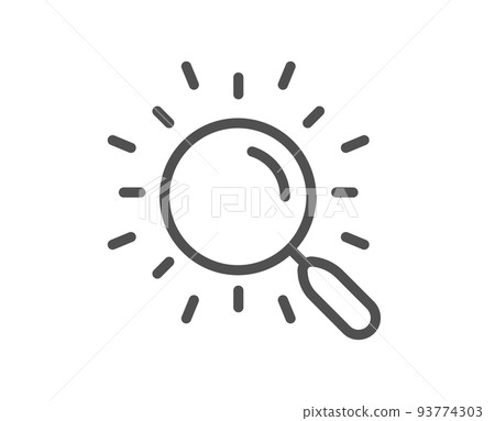 Search line icon. Find document sign. Magnify glass. Quality design element. Linear style search icon. Editable stroke. Vector 93774303