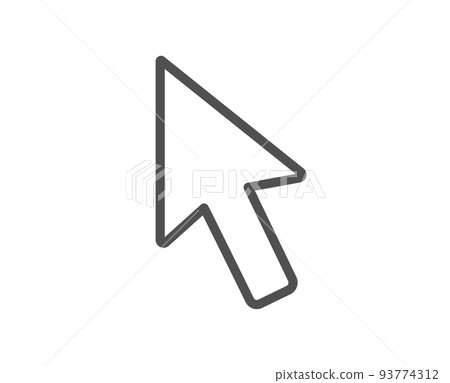 Mouse cursor line icon. Click action sign. Arrow pointer symbol. Quality design element. Linear style cursor icon. Editable stroke. Vector 93774312