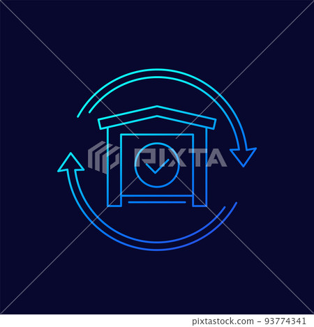 warehouse, depot line vector icon warehouse, depot line vector icon 93774341