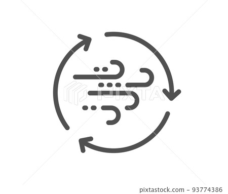 Wind energy line icon. Breeze sign. Ecology power symbol. Quality design element. Linear style wind energy icon. Editable stroke. Vector 93774386