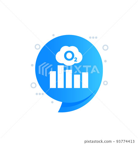 oxygen level icon with a chart, vector 93774413