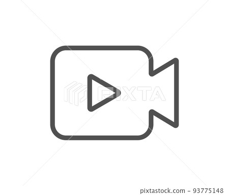 Video Camera line icon. Movie or Cinema sign. Multimedia symbol. Quality design element. Linear style video camera icon. Editable stroke. Vector Video Camera line icon. Movie or Cinema sign. Multimedia symbol. Quality design element. Linear style video camera icon. Editable stroke. Vector 93775148