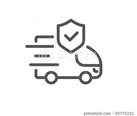 Transport insurance line icon. Car risk coverage sign. Delivery protection symbol. Quality design element. Linear style transport insurance icon. Editable stroke. Vector Transport insurance line icon. Car risk coverage sign. Delivery protection symbol. Quality design element. Linear style transport insurance icon. Editable stroke. Vector 93775152