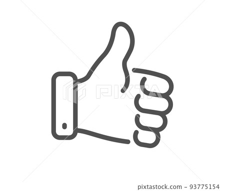 Like hand line icon. Thumbs up finger sign. Gesture symbol. Quality design element. Linear style like hand icon. Editable stroke. Vector Like hand line icon. Thumbs up finger sign. Gesture symbol. Quality design element. Linear style like hand icon. Editable stroke. Vector 93775154