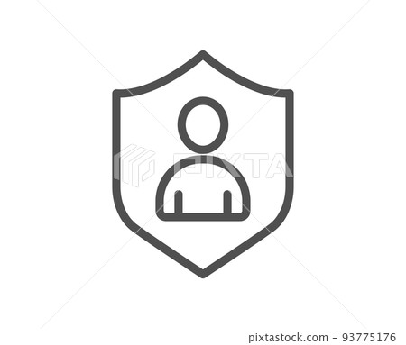 User Protection line icon. Profile Avatar with shield sign. Person silhouette symbol. Quality design element. Linear style security icon. Editable stroke. Vector User Protection line icon. Profile Avatar with shield sign. Person silhouette symbol. Quality design element. Linear style security icon. Editable stroke. Vector 93775176
