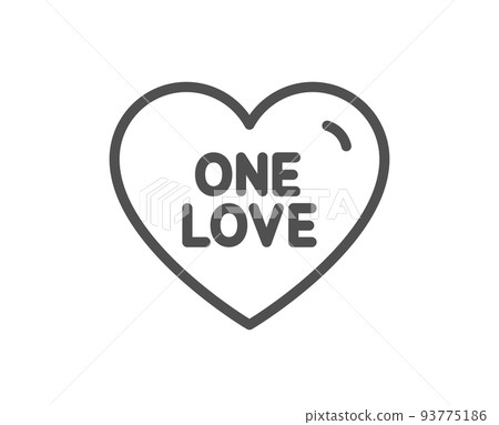 One love line icon. Sweet heart sign. Valentine day symbol. Quality design element. Linear style one love icon. Editable stroke. Vector 93775186