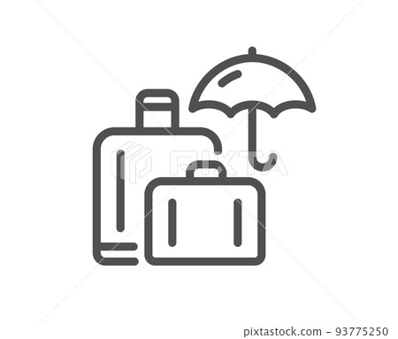 Luggage insurance line icon. Suitcase bag sign. Baggage protect symbol. Quality design element. Linear style luggage insurance icon. Editable stroke. Vector Luggage insurance line icon. Suitcase bag sign. Baggage protect symbol. Quality design element. Linear style luggage insurance icon. Editable stroke. Vector 93775250