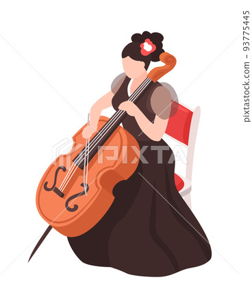 Isometric Cello Player 93775445