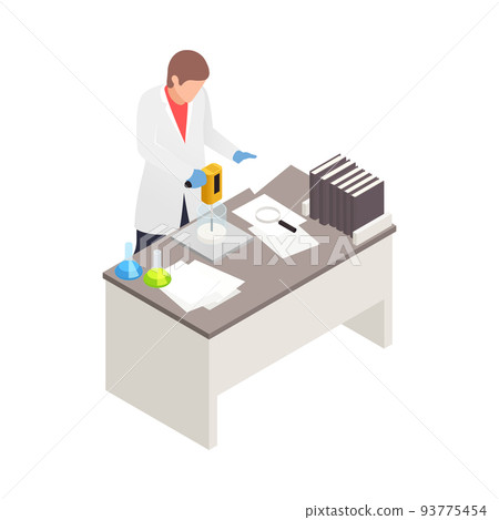 Scientist Isometric Illustration 93775454