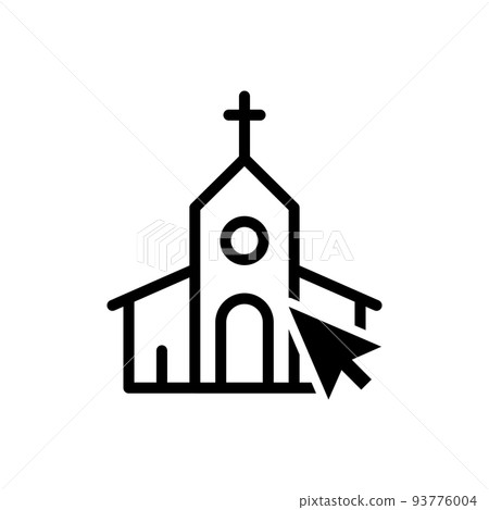 Chapel media with cursor flat vector icon. Online translation christian church broadcasting service streaming video for apps and websites Chapel media with cursor flat vector icon. Online translation christian church broadcasting service streaming video for apps and websites 93776004