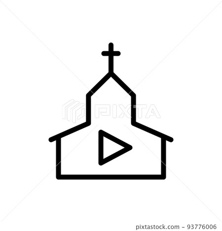 Online translation christian church service streaming video, chapel media flat vector icon for apps and websites Online translation christian church service streaming video, chapel media flat vector icon for apps and websites 93776006