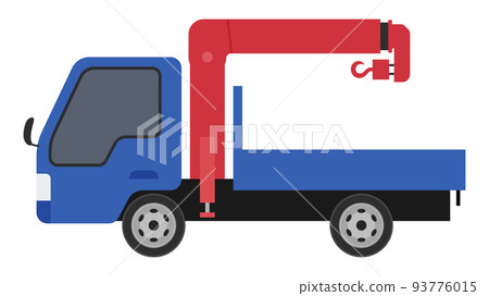 Unic car _ truck crane car illustration _ blue 93776015
