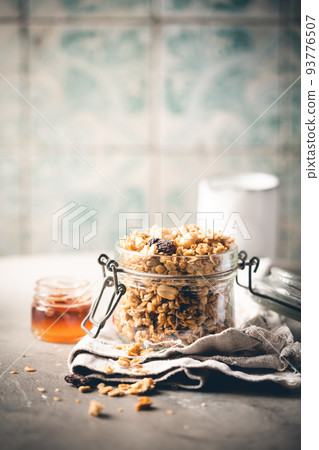 Delicious homemade granola 93776507