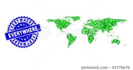Rosette Scratched Seal Imprint and Green Vector Triangle Filled Everywhere Map mosaic Rosette Scratched Seal Imprint and Green Vector Triangle Filled Everywhere Map mosaic 93776676