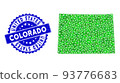 Rosette Grunge Seal With Green Vector Lowpoly Colorado State Map mosaic 93776683
