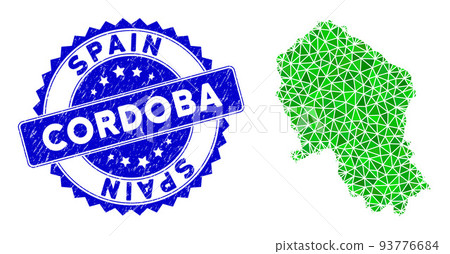 Rosette Textured Badge And Green Vector Triangle Filled Cordoba Spanish Province Map mosaic Rosette Textured Badge And Green Vector Triangle Filled Cordoba Spanish Province Map mosaic 93776684