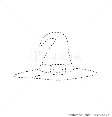 Wizard Hat tracing worksheet for kids 93776873